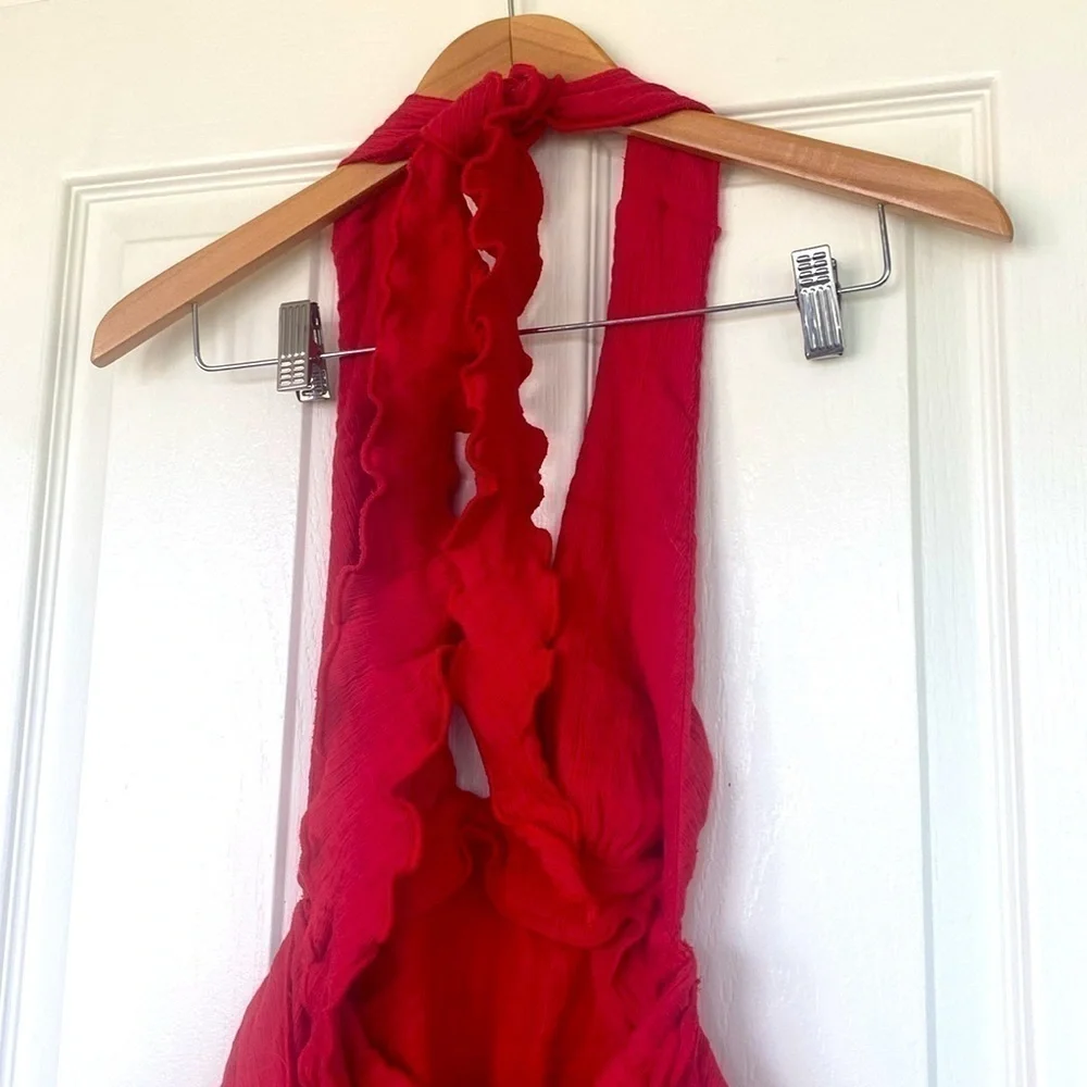 NWOT Free People red halter neck midi dress